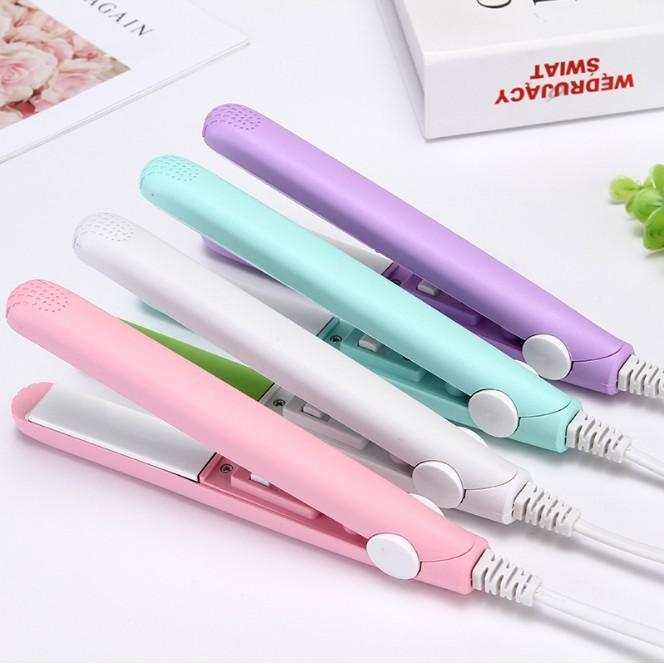 Mini Hair Straightener for Women, ABS Plastic, Pastel Colors, Corded